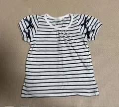 西松屋　ストライプ柄リボン付きTシャツ 90サイズ