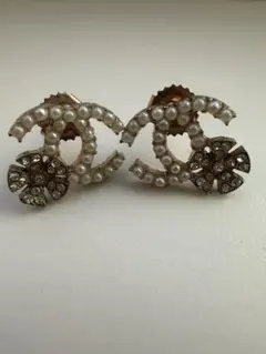 CCロゴ パールクリスタルピアス