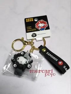 EXPO 2025 関西大阪万博 黒ミャクミャク キティ立体マスコットストラップ