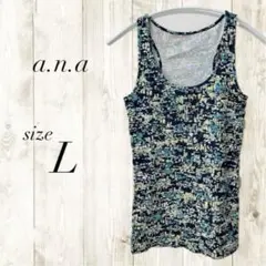 a.n.a 花柄 タンクトップ Lサイズ ヨガ ジム ウエア