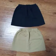 無印良品　女児用スカート　90　 黒　カーキ