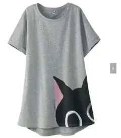 Kazuo Katsuki 黒猫 プリントＴシャツ 半袖