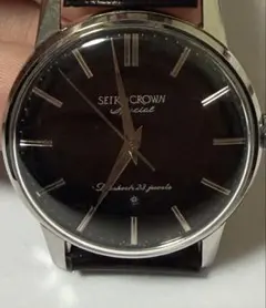 SEIKO CROWN Special 黒文字盤　OH済み