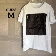 GUESS 【M】 ロゴプリント 半袖 Tシャツ ホワイト カジュアル