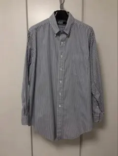 90s ラルフローレン BD ブルー ストライプ シャツ L