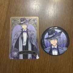 ツイステ アズール・アーシェングロット カード 缶バッジ