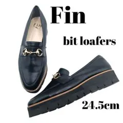 美品✨️Fin フィン ビットローファー 厚底 ウェーブソール 黒 24.5cmのサムネイル