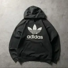 【入手困難】adidas 90sトレフォイルロゴ パーカー フェード ブラック