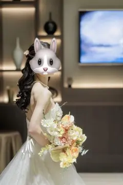 ウェディングブーケ(イエローベース) ※ブートニア、ヘアアクセ付き