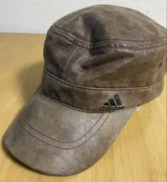 adidas ワークキャップ フェイクレザー ブラウン