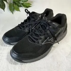 【良品】MIZUNO/ミズノ/ウォーキングシューズ/黒/ブラック/25.0cm