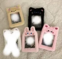 トレカケース ふわふわ 動物 うさぎ ネコ クマ ブタ