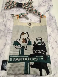 【台湾限定】スタバ　Starbucks ニットショルダーバッグ 猫
