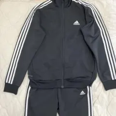 adidas ブラック ジャージ上下セット 上XL/下L