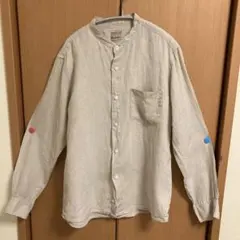 無印良品ベージュ 長袖シャツ Lサイズ麻100%