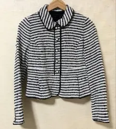 TO BE CHIC ツイードジャケット パール ペプラム ブラックのサムネイル