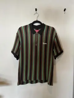Supreme Open Knit Stripe Zip Polo L - メルカリ