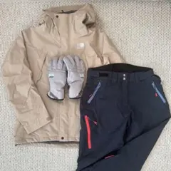 スキーウェア 上下+グローブセット レディース Lサイズ