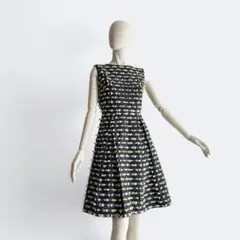 美品 アナイ ウエストギャザーフレアワンピース ロング 二枚合わせ