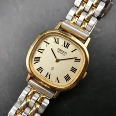 B【稼働】SEIKO クォーツ 時計 ゴールド シルバー　レディース
