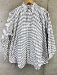 日本製 Beams Japan チェック柄 長袖オックスフォードシャツ 美品