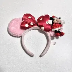 ディズニー ミニー ぬいぐるみ カチューシャ 水玉 ドット ピンク