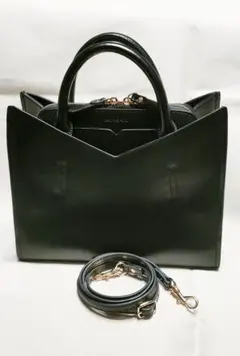 Hashibami ハシバミ ベルグ 2wayバッグ ブラック 牛革