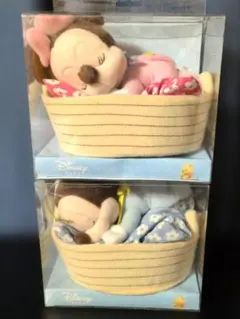 非売品 新品 ベビーミッキー・ミニー おやすみぬいぐるみ 箱入り 2体セット