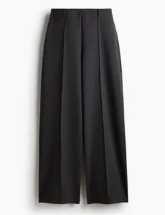 【新品】H&M ワイドテーパードパンツ　ダークグレーメランジ　S