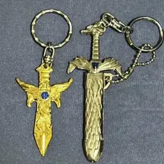 無双竜剣 幻鬼 DRAGON キーホルダー 剣 鞘 青 レトロ