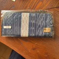 藍色ストライプの和装財布