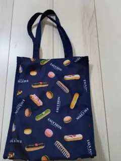 FAUCHON　スイーツ柄 ネイビーエコバッグ