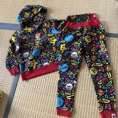 新品タグ付き☆A BATHING APEマルチカラー ハートジップパーカー 