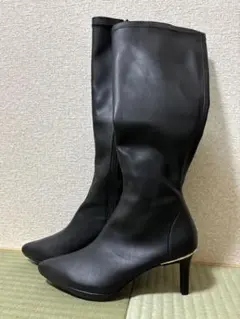 【新品タグ付き】エスペランサ Mサイズ 7.5cmヒール黒 サイドファスナー付き