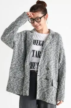 【新品】Vin　 ダブルボタンニットジャケット