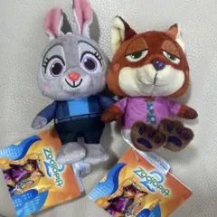 【新品タグ付】ズートピア2 赤いほっぺマスコット　ジュディ&ニック