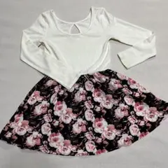 花柄　ワンピース　長袖　ミニスカ　ワンピ　レディース