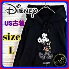 大人気❣️ ディズニー パーカー US古着 オーバーサイズ L ブラックのサムネイル