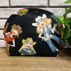 ロラライハリス ポーチ 　カウガール柄(黒25)