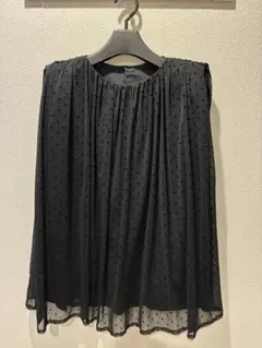 VERMEIL par iena ブラック ドット柄 ノースリーブ トップス