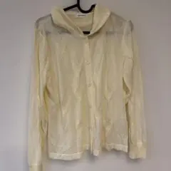 【美品】DECORO フード付きカーディガン Lサイズ クリーム色