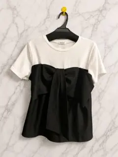 INGNI 半袖 Tシャツ リボン バイカラー　ドッキングのサムネイル