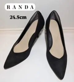 【極美品】RANDA ランダ スエード パンプス 黒 24.5cm