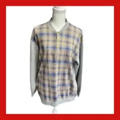 【59】DAKS （ダックス）のチェック柄スウエットシャツ Lサイズ 日本製