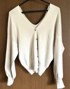 美品　SIMPLICITÉ シンプリシティ　Vネックカーディガン　ベージュ　長袖