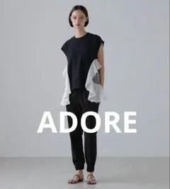 美品 ADORE 25SS シルキーダブルクロスブラウス 黒 38 Vネック | Mercari
