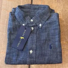 ✨新品タグ付き✨ポロラルフローレン　デニム半袖シャツ　刺繍　近年　インディコ ✨新品タグ付き✨ポロラルフローレン デニム半袖シャツ 刺繍 近年