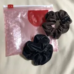 新品未使用potete ポテテ レザーシュシュ ブラウン ブラック 2点セット