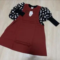 新品minau【ミナウ】キッズ長袖ワンピースドルマン袖110cm