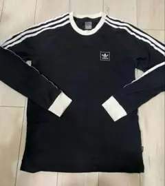 アディダス 長袖Tシャツ ブラック ストライプ